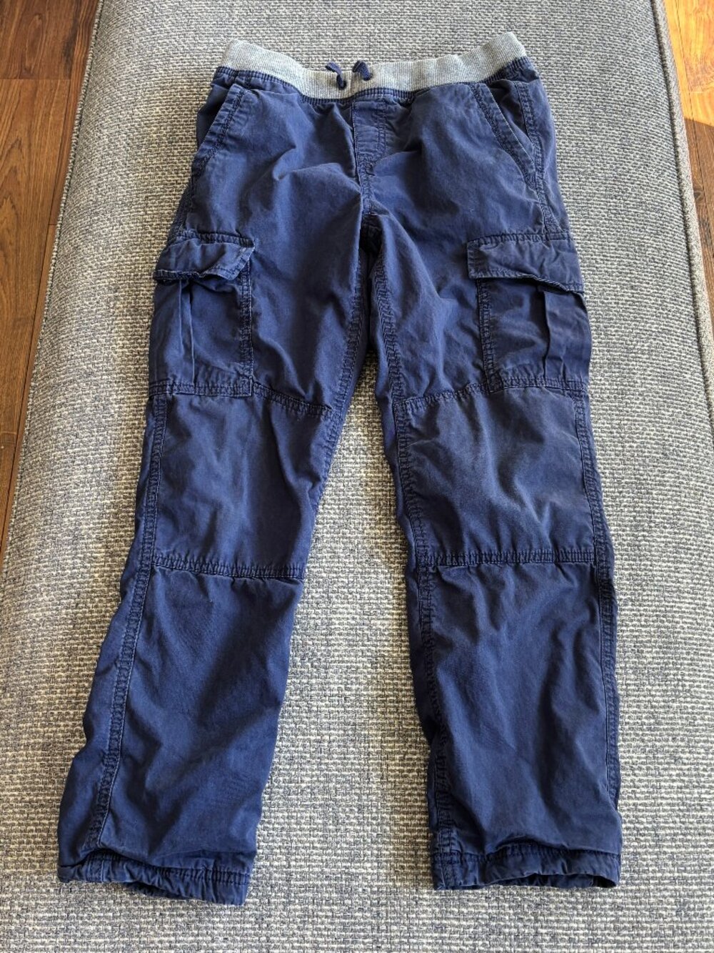 Hanna Andersson Boys Navy Blue Full Jersey Lining Cargo Pants | Sz 150 (12)